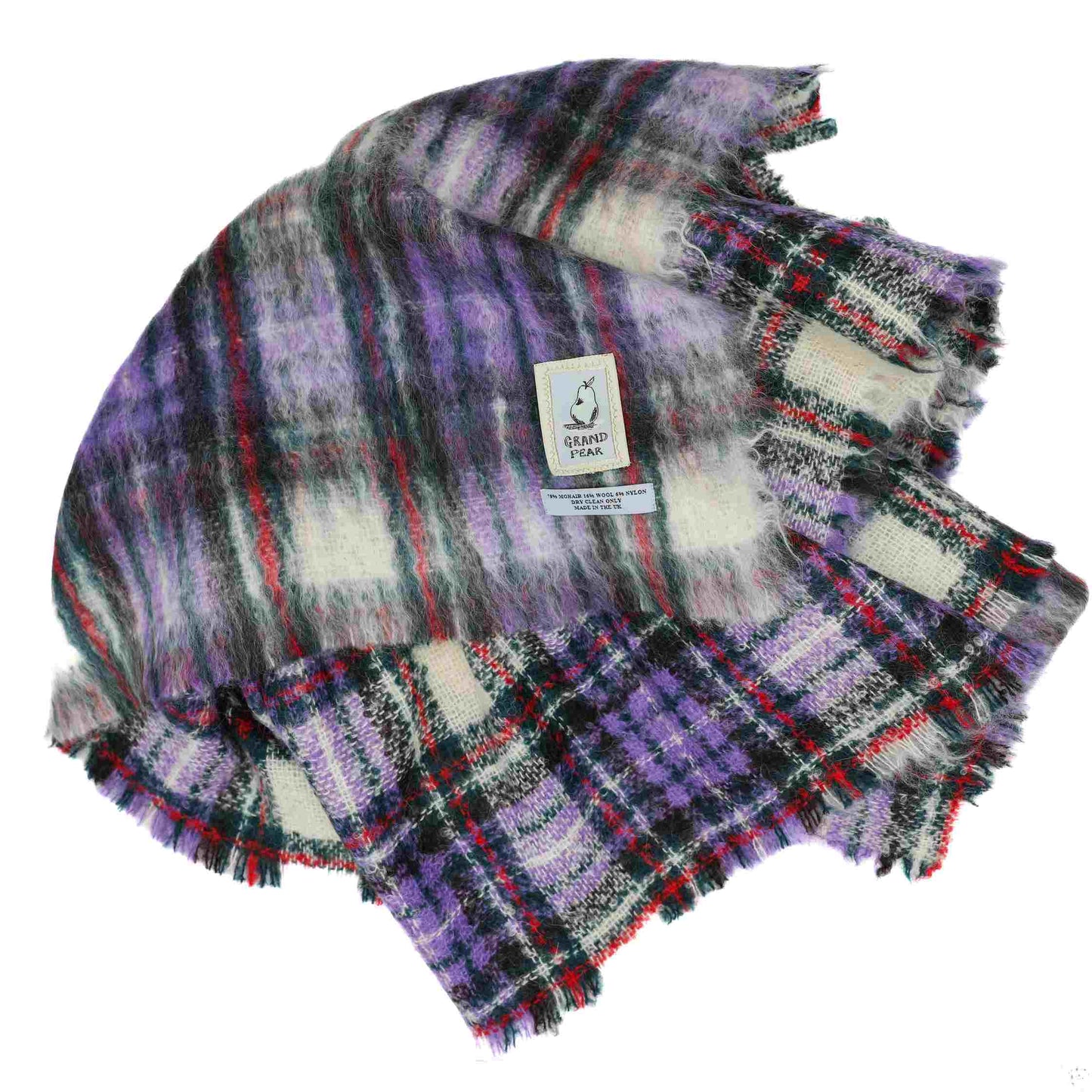 Lilac Tartan Mohair Blanket