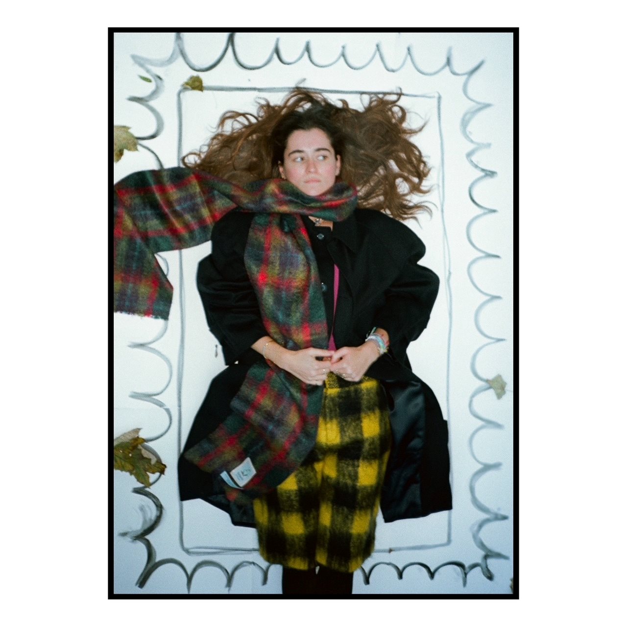 Petrol Tartan Mohair Scarf