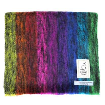 Black Rainbow Mohair Scarf