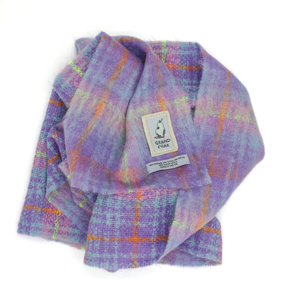 Lilac Check Mohair Scarf