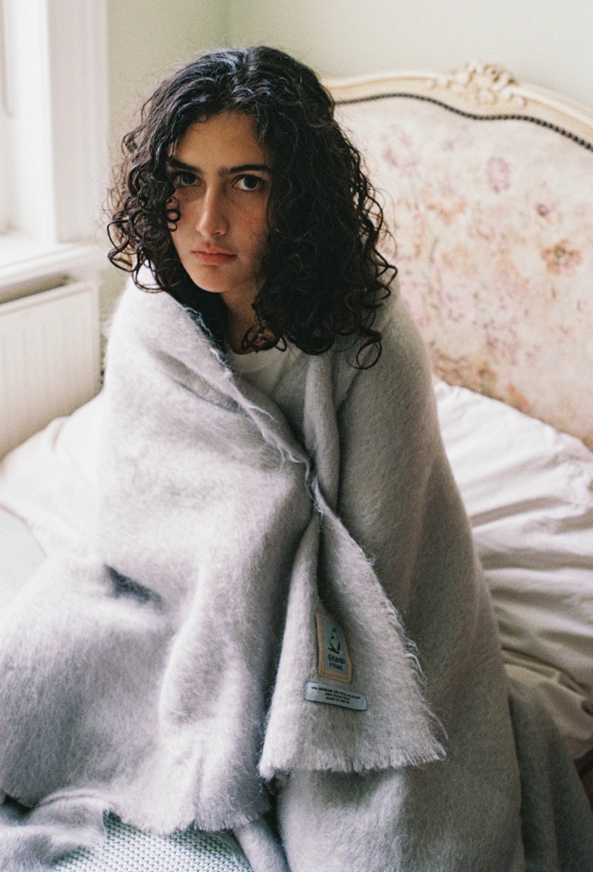 Pale Silver Mohair Blanket