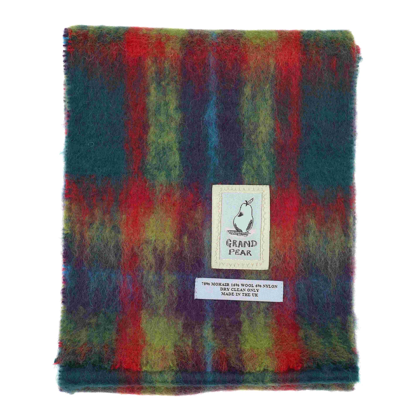 Petrol Tartan Mohair Scarf