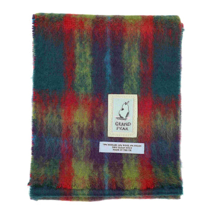 Petrol Tartan Mohair Scarf