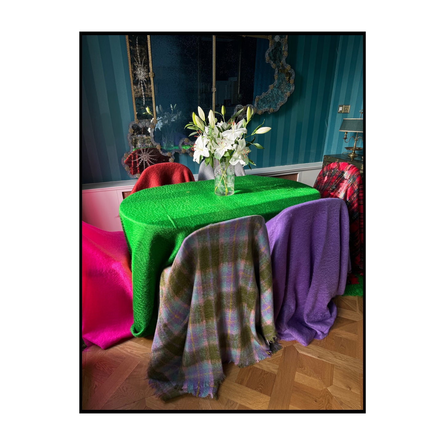 Green Tartan Mohair Blanket