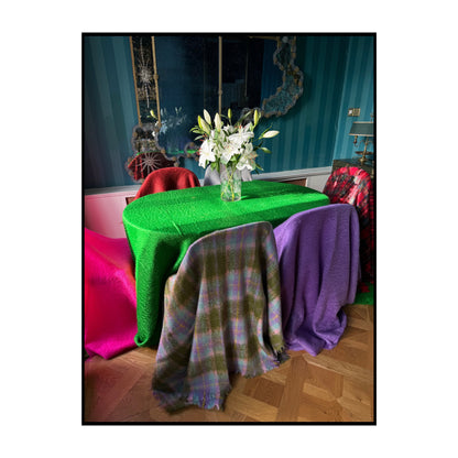 Green Tartan Mohair Blanket