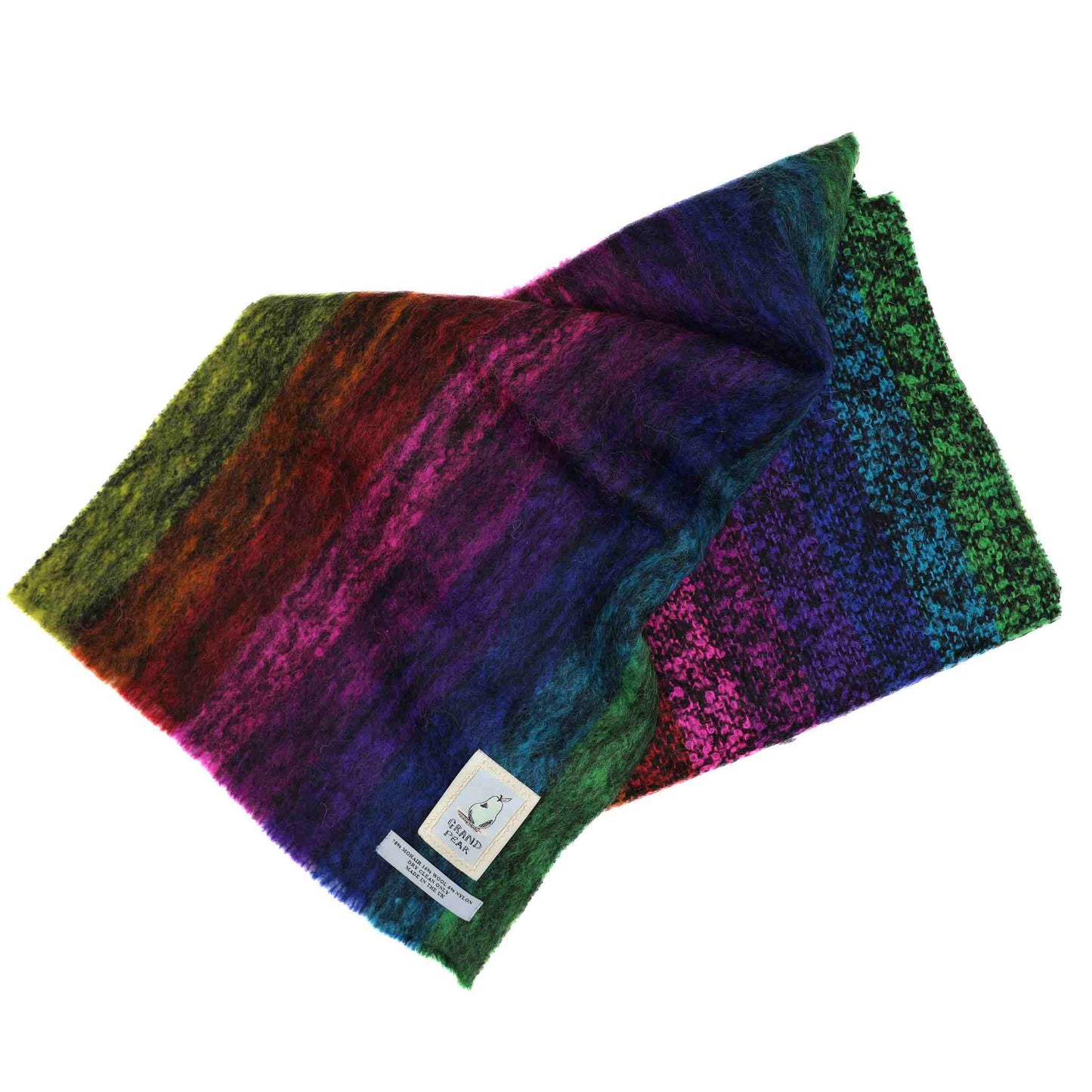 Black Rainbow Mohair Scarf