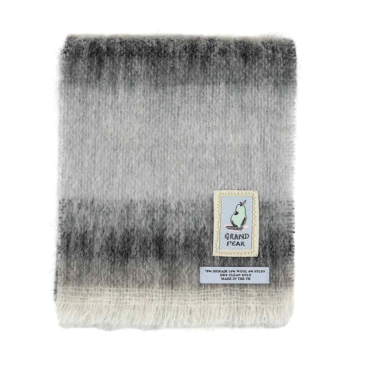 Grey Stripe Mohair Scarf