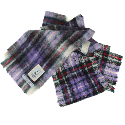 Lilac Tartan Mohair Scarf