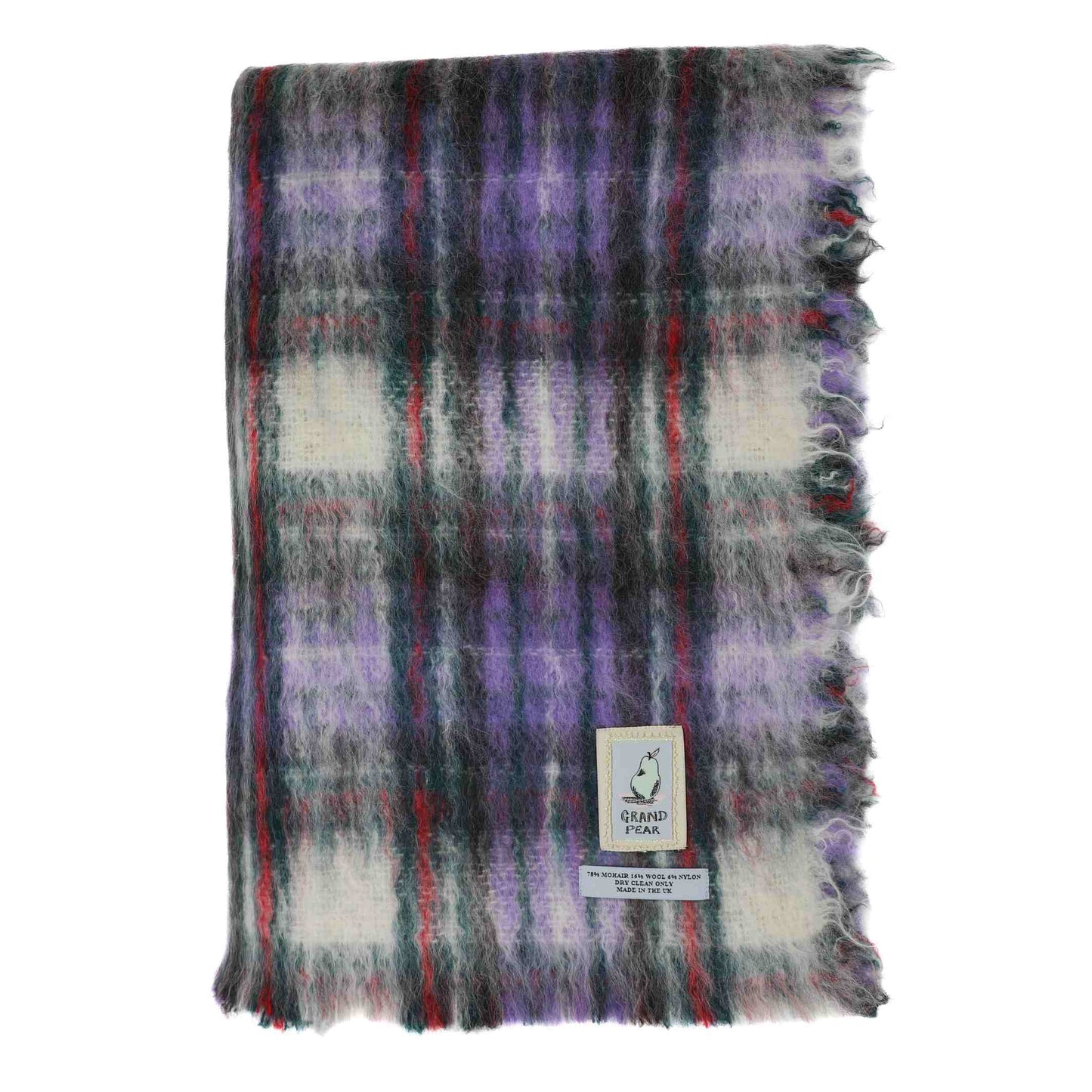 Lilac Tartan Mohair Blanket