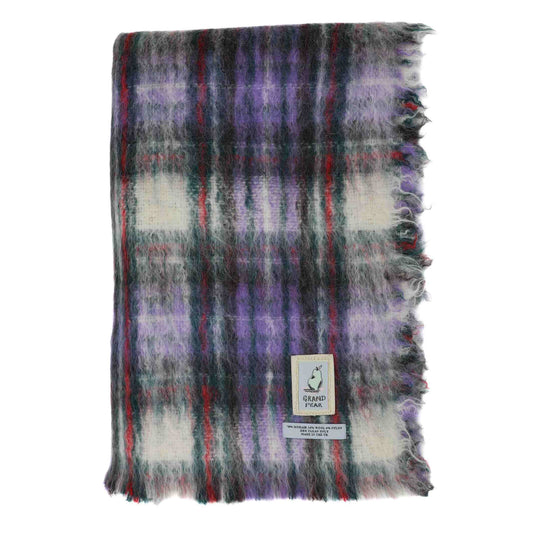 Lilac Tartan Mohair Blanket
