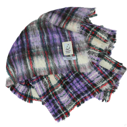 Lilac Tartan Mohair Blanket