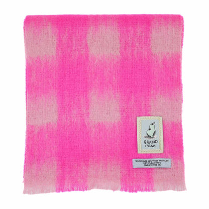 Pink Check Mohair Scarf