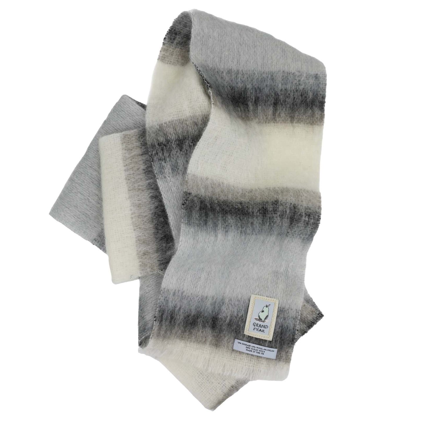 Grey Stripe Mohair Scarf